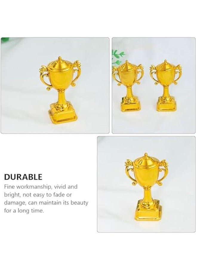 3Pcs Trophy Shaped Cake Topper Competition Theme Party Decoration Dessert Cake Topper for Adorable Contest Themed Cake Decor for Kids Parties and Competitions