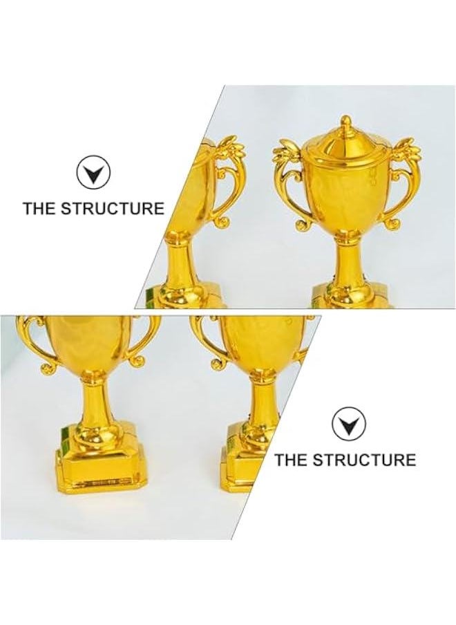 3Pcs Trophy Shaped Cake Topper Competition Theme Party Decoration Dessert Cake Topper for Adorable Contest Themed Cake Decor for Kids Parties and Competitions