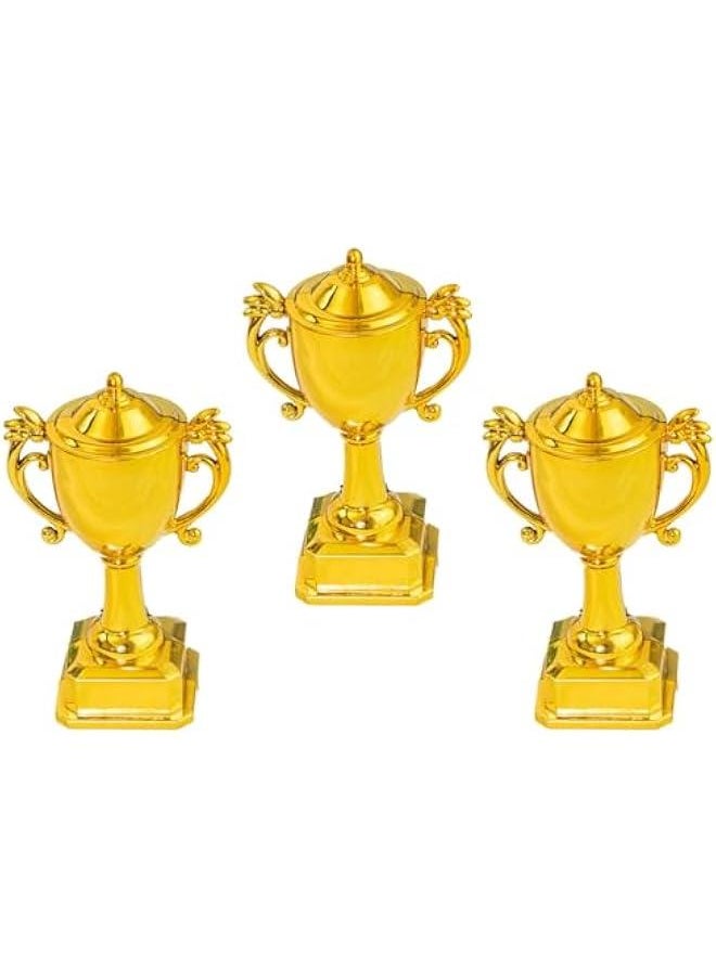 3Pcs Trophy Shaped Cake Topper Competition Theme Party Decoration Dessert Cake Topper for Adorable Contest Themed Cake Decor for Kids Parties and Competitions