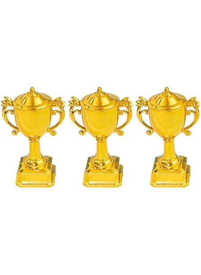 3Pcs Trophy Shaped Cake Topper Competition Theme Party Decoration Dessert Cake Topper for Adorable Contest Themed Cake Decor for Kids Parties and Competitions