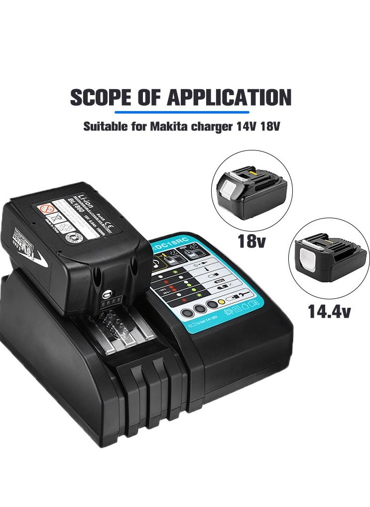 Battery Charger For Makita 14.4V 18V battery BL1830 Bl1430 DC18RC DC18RC 3A charger 14.4V 18V Bl1830 Bl1430 Electric Power