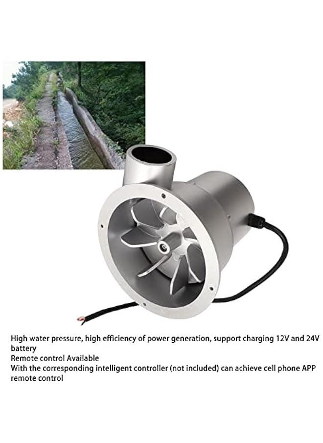 Water Turbine Generator, Permanent Magnet Brushless Motor Remote Control Water Hydro Generator 12V 24V Battery Charging Micro Hydroelectric Generator for Garden (SJ18C)