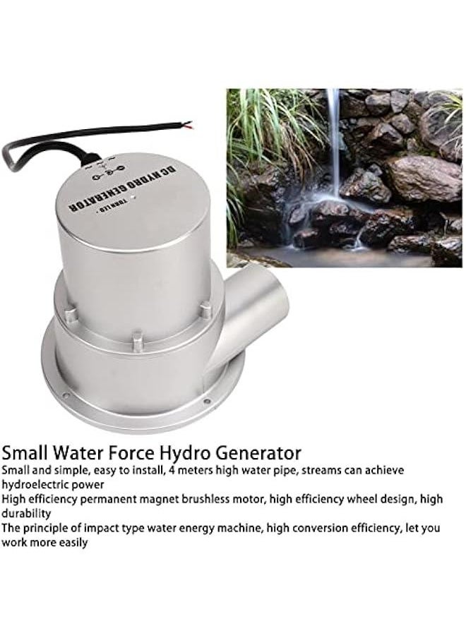 Water Turbine Generator, Permanent Magnet Brushless Motor Remote Control Water Hydro Generator 12V 24V Battery Charging Micro Hydroelectric Generator for Garden (SJ18C)