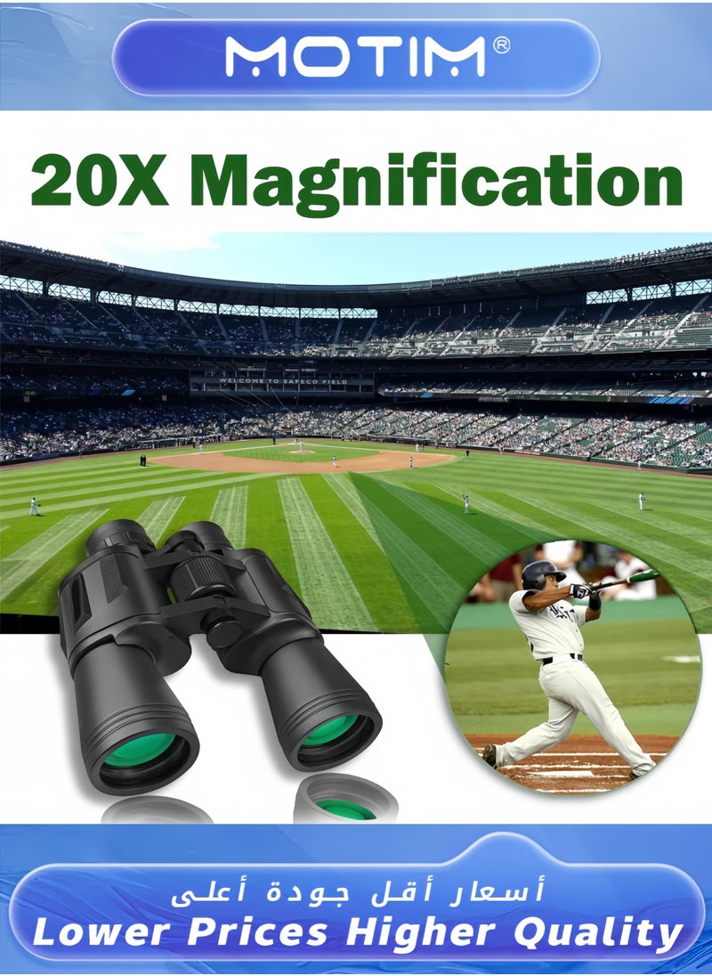 20x50 Binoculars for Adults and Kids Professional Telescope with Night Vision Clear Viewing for Birdwatching Outdoor Activities and Sightseeing