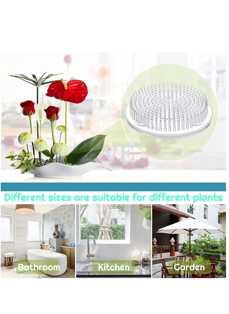 8 Pieces Plastic Floral Frogs Japanese Style Flower Vase Round Clear Flower Arranger Tool Pin Holder