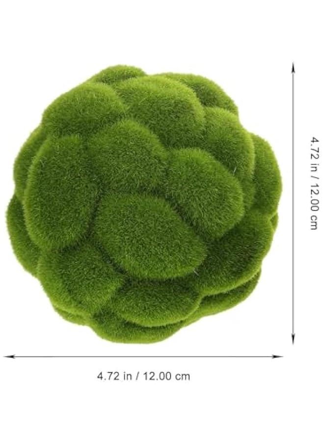 2pcs Moss Balls for Decoration Faux Green Moss Balls Artificial Moss Rocks Simulated Green Moss Balls Decorative Faux Green Moss Covered Topiary Ball for Garden Wedding Party Decoration