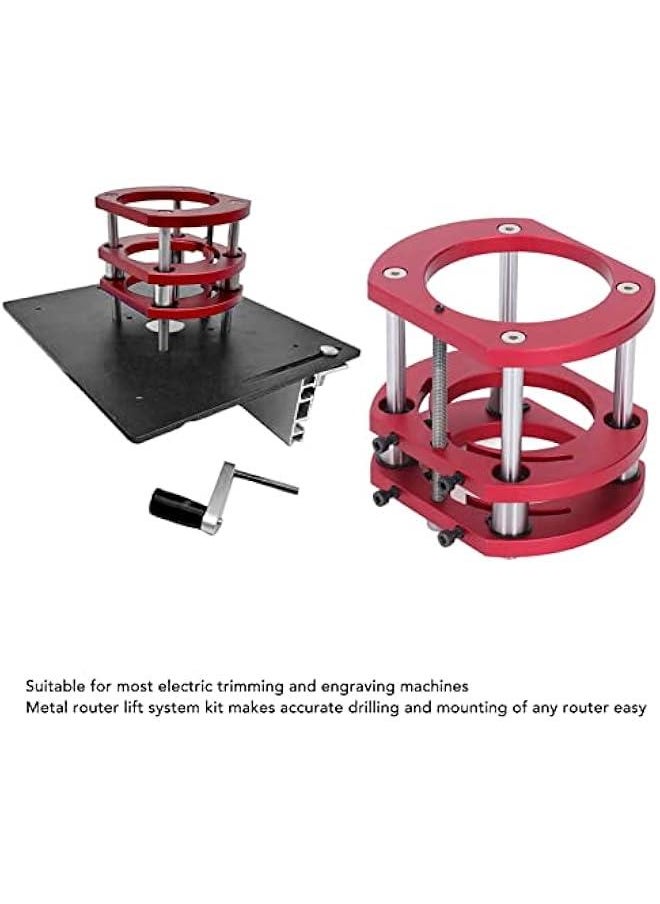 Aluminium Router Table Insert Plate, Metal Router System DIY Router Table for Woodworking Benches Router Plate Wood Tools Milling Trimming Machine with Rings (Black)