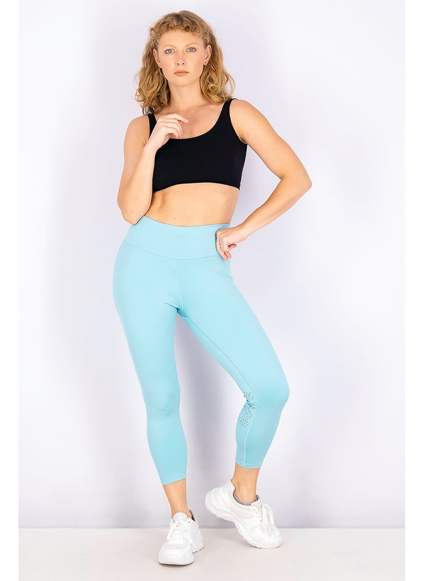 Women Regular Fit Training Leggings, Turquoise