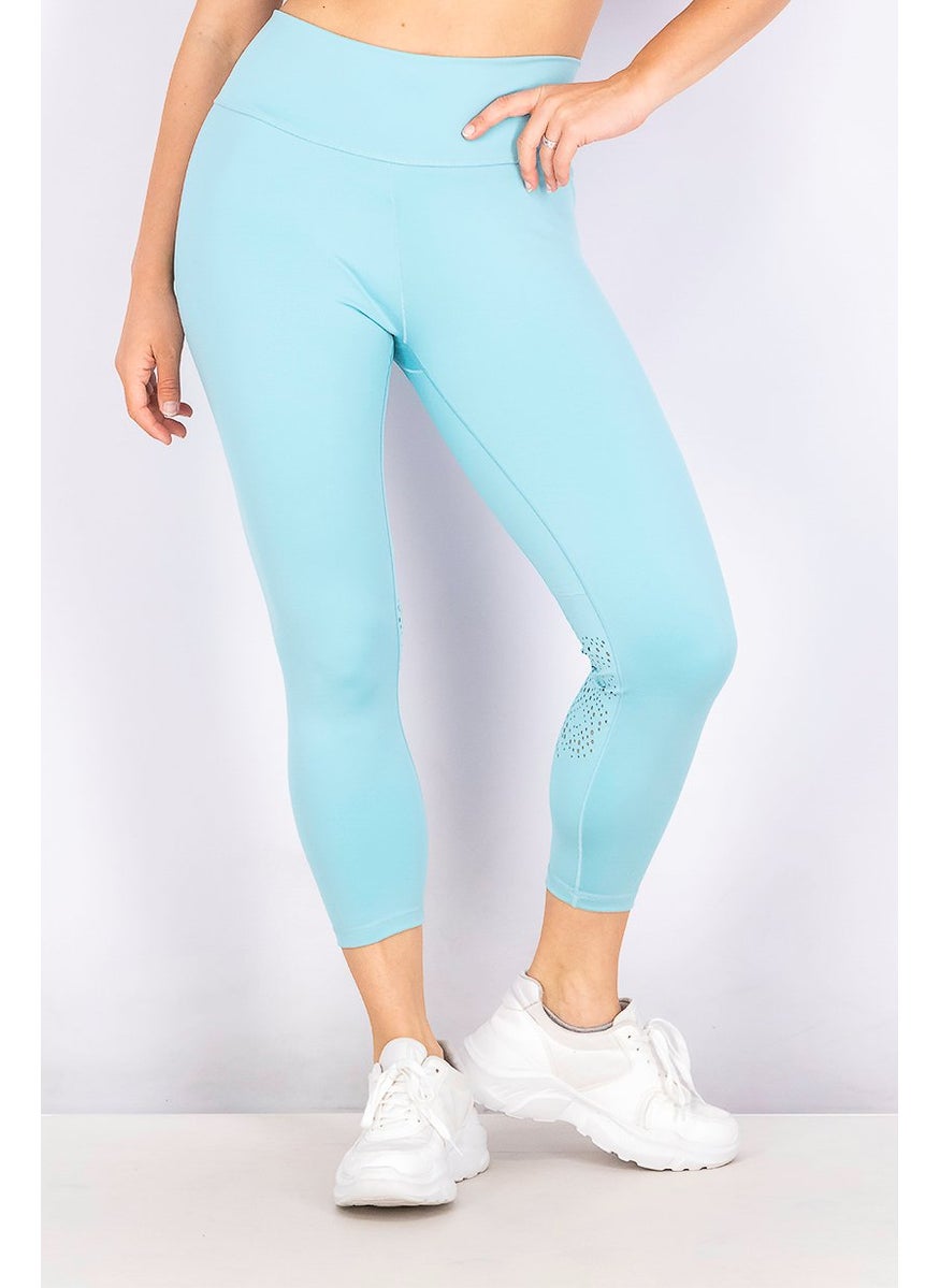 Women Regular Fit Training Leggings, Turquoise