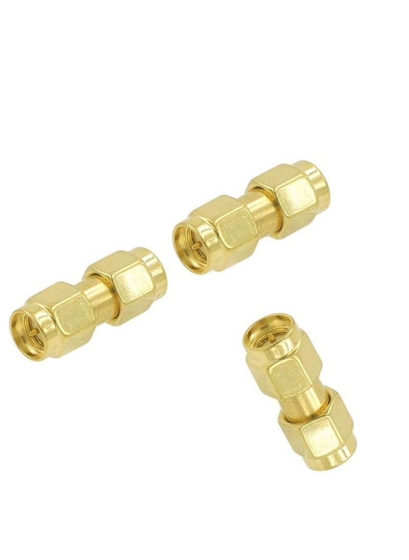 DKURVE SMA Male to SMA Male Connectors RF Coaxial Adapter SMA Male Coupler for Antenna Radio (3 Pcs)