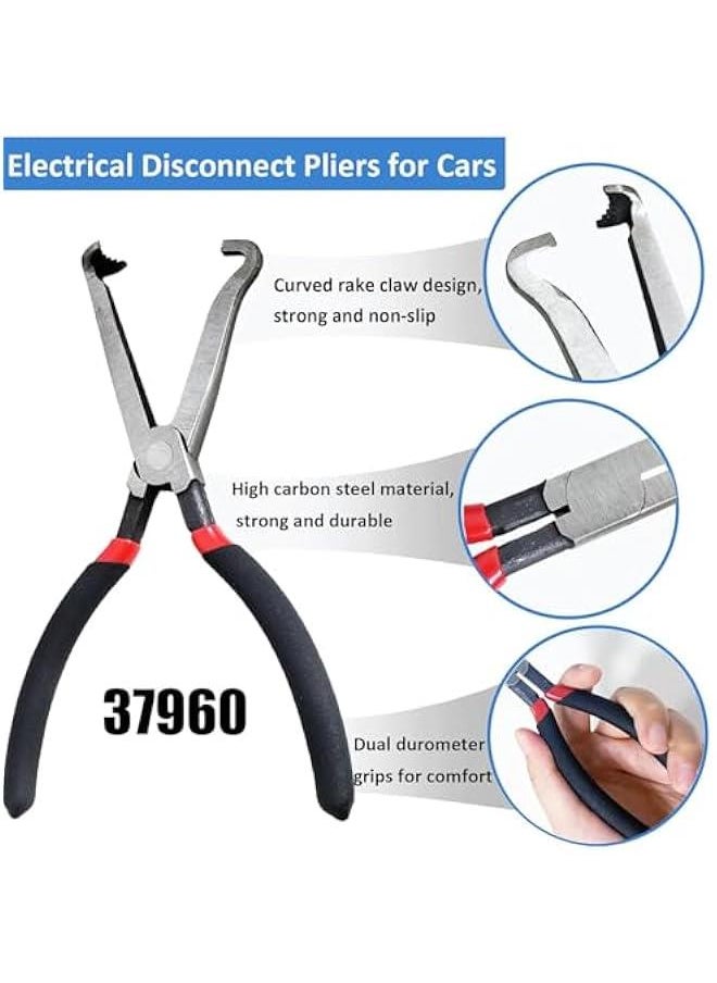 Upgraded 37960 Electrical Disconnect Pliers, 2024 Upgrade Fuel Line Pliers Electrical Connector Pliers, Automotive Electrical Plug Connector Disconnect Tools for Push Tab Style Plugs (Blue)