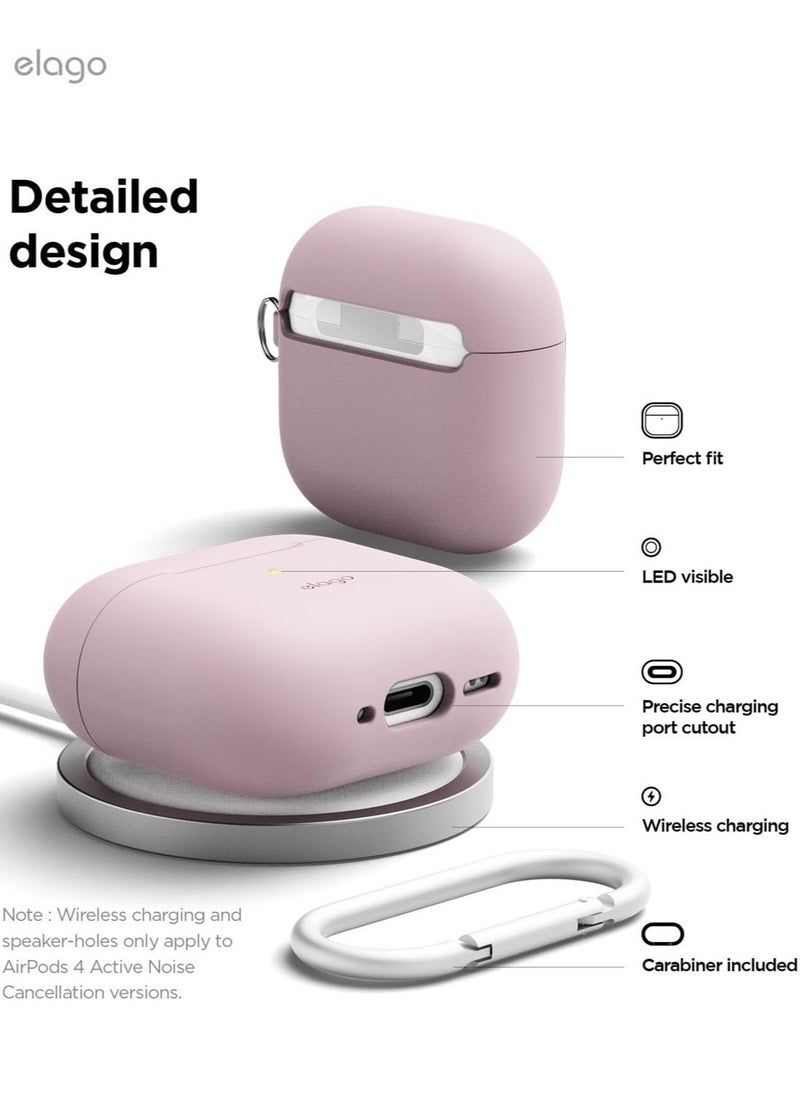 elago Silicone Hang compatible with AirPods 4 case cover (2024) with Carabiner - Lavender