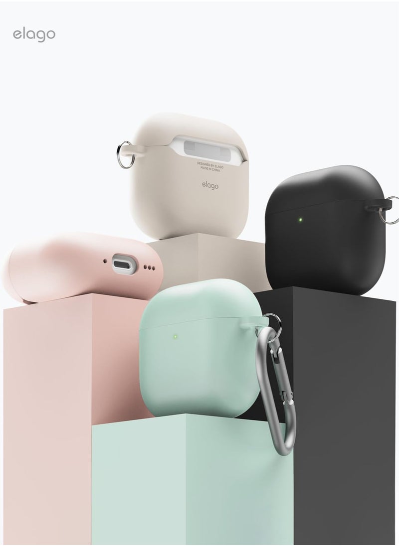elago Liquid Hybrid Hang compatible with AirPods 4 case cover (2024) with Carabiner - Pink