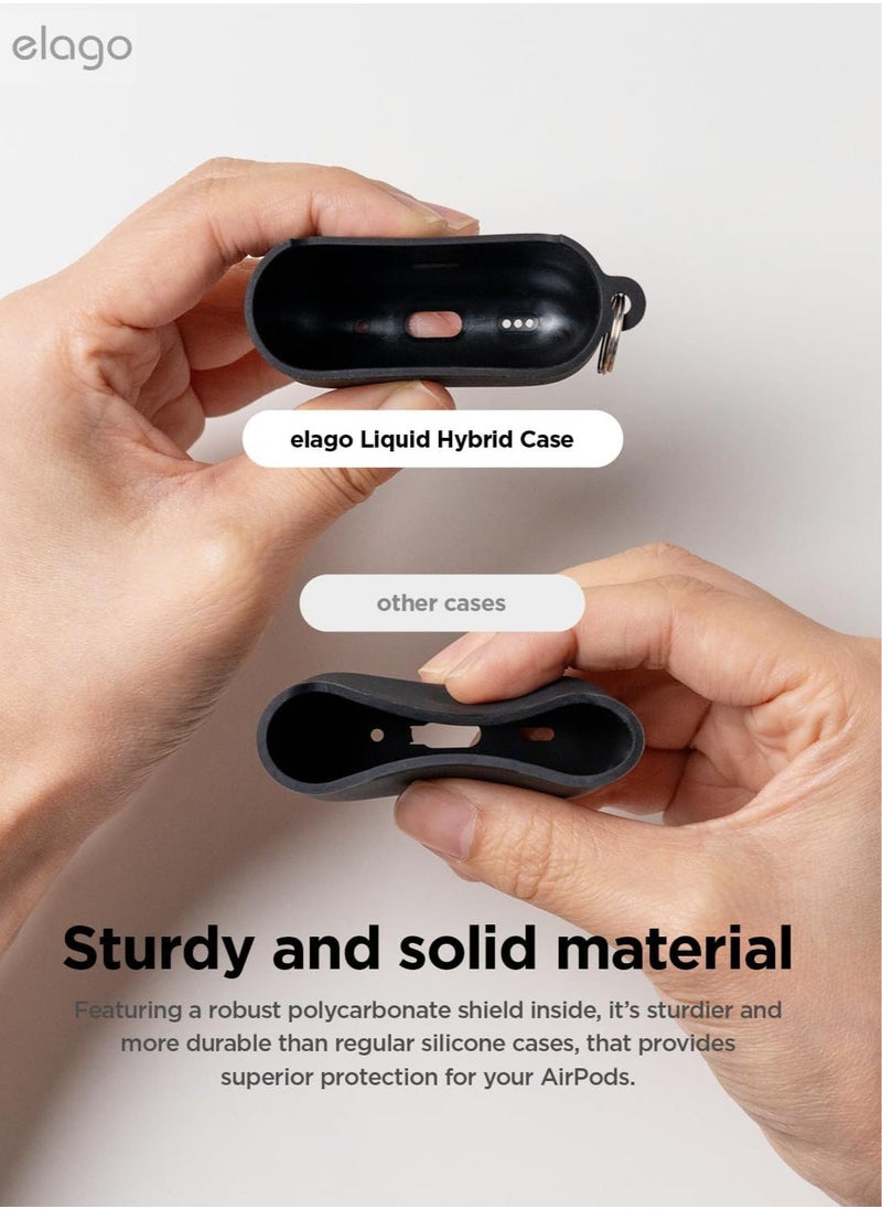 elago Liquid Hybrid Hang compatible with AirPods 4 case cover (2024) with Carabiner - Pink