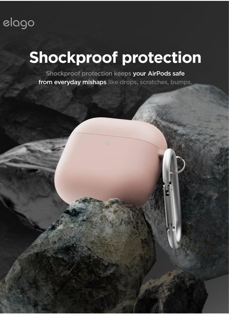 elago Liquid Hybrid Hang compatible with AirPods 4 case cover (2024) with Carabiner - Pink