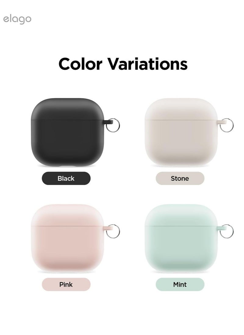 elago Liquid Hybrid Hang compatible with AirPods 4 case cover (2024) with Carabiner - Pink