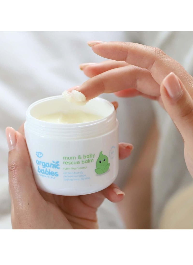 Organic Babies Mum and Baby Rescue Balm 100ml Natural and Organic Non Aqueous Balm for Mum and Baby Eczema Friendly Gentle on Sensitive Skin Scent Free Paraben Free Cruelty Free