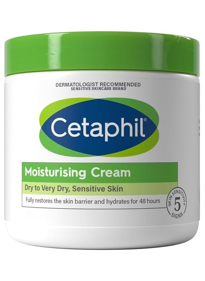 Cetaphil Moisturizing Cream, Face & Body Moisturizer for Men & Women, Dry to Very Dry and Sensitive Skin, Unscented, 453g