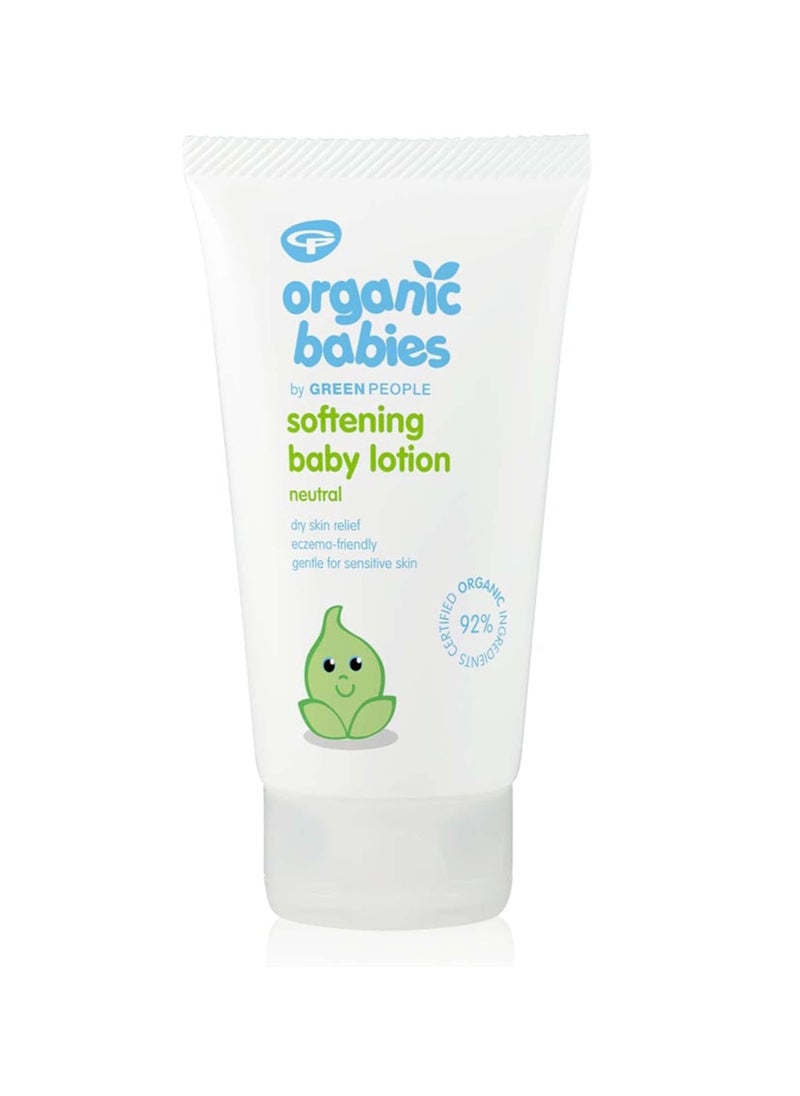 Organic Babies Softening Baby Lotion 150ml Natural and Organic Face and Body Moisturizer for Babies Scent Free Eczema Friendly and Gentle on Sensitive Skin Paraben Free Cruelty Free