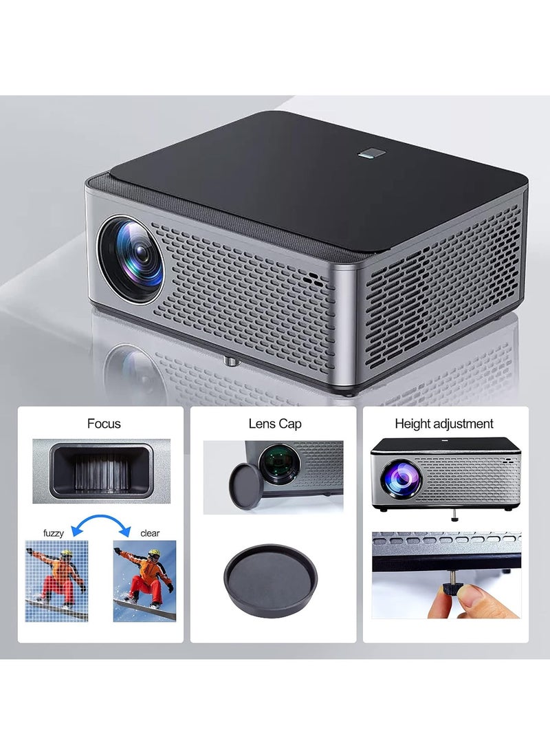 Z1 Projector with Android System 5G WiFi and Bluetooth 5.3 4K Supported Native 1080P Full HD Video Projector 600 ANSI Brightness Maximum 300 Zoom HDMI USB 4D Keystone Correction