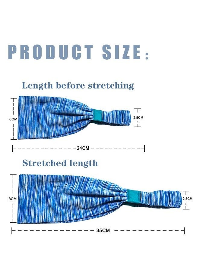 4 Pcs Yoga Workout Sports Non Slip Stripe Headbands, Soft Elastic Sweat Absorbing Breathable Polyester Fabric Headbands, Fitness Exercise Sweat Proof Hair Accessories (Purple+Orange+Gray+Blue)