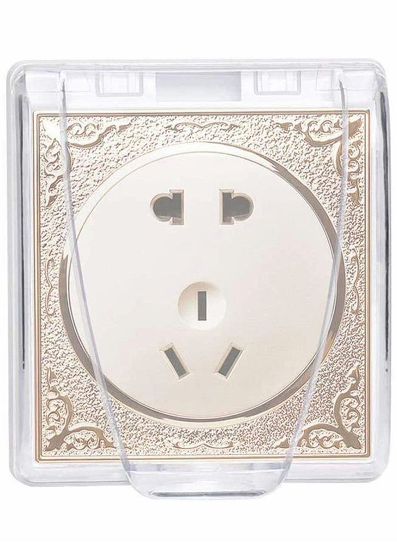 Wall Switch Waterproof Cover Box, Suprcrne Universal Plug Socket Cover, Wall Light Panel Socket Doorbell Flip Cap Cover, Home Bathroom Kitchen Accessory Plastic Clear 2 Pcs