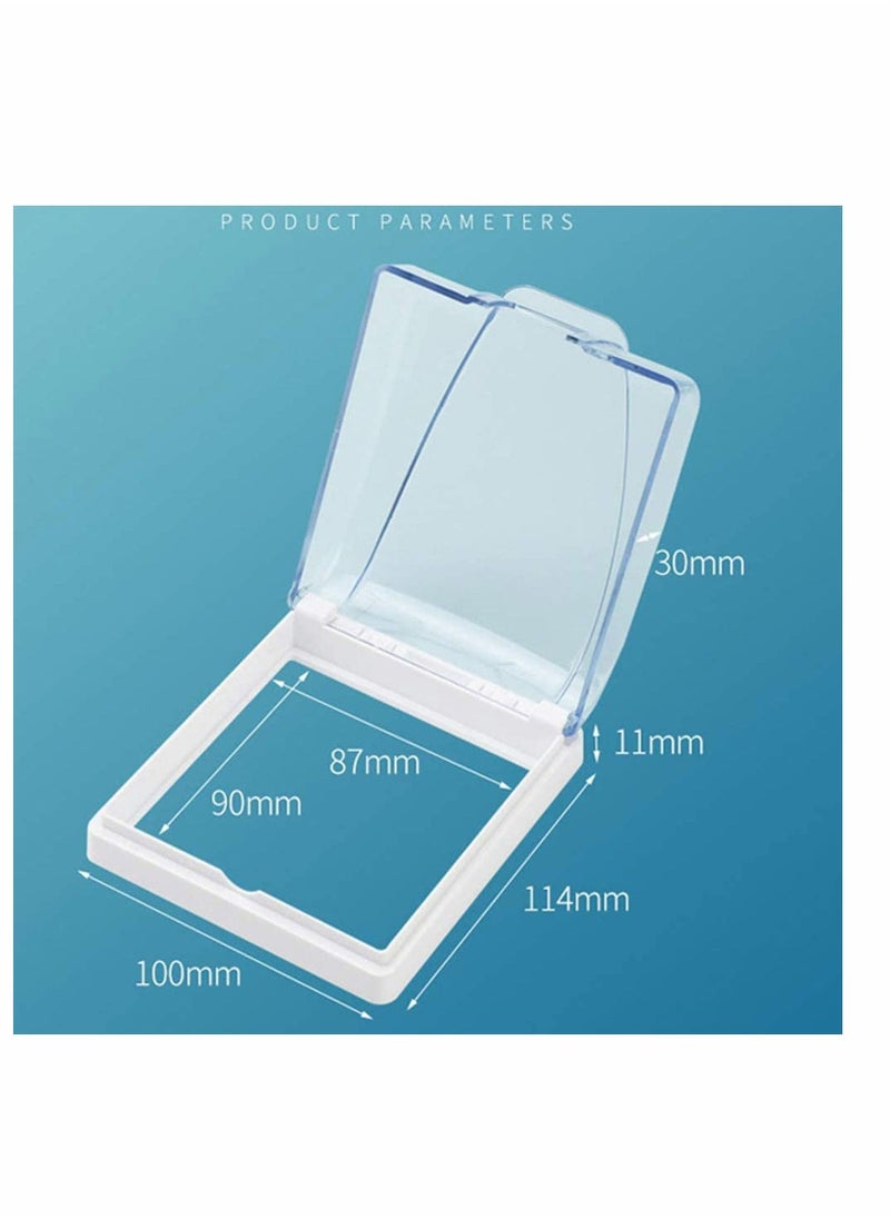 Wall Switch Waterproof Cover Box, Suprcrne Universal Plug Socket Cover, Wall Light Panel Socket Doorbell Flip Cap Cover, Home Bathroom Kitchen Accessory Plastic Clear 2 Pcs