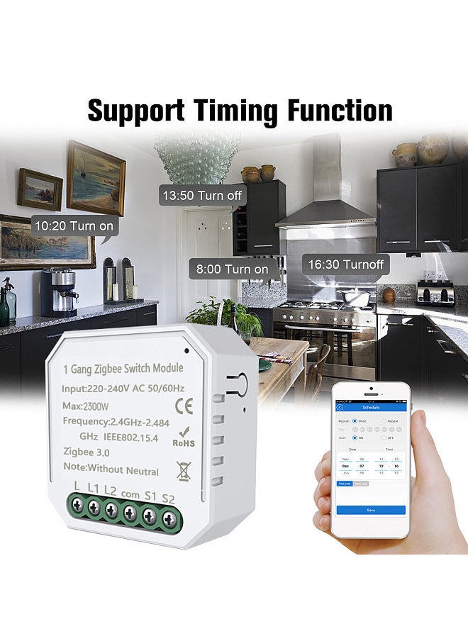 Tuya  Zigbee  DIY One Way Smart Switch Small Body APP Remote Control  Zigbee Switch Timer Light Switch