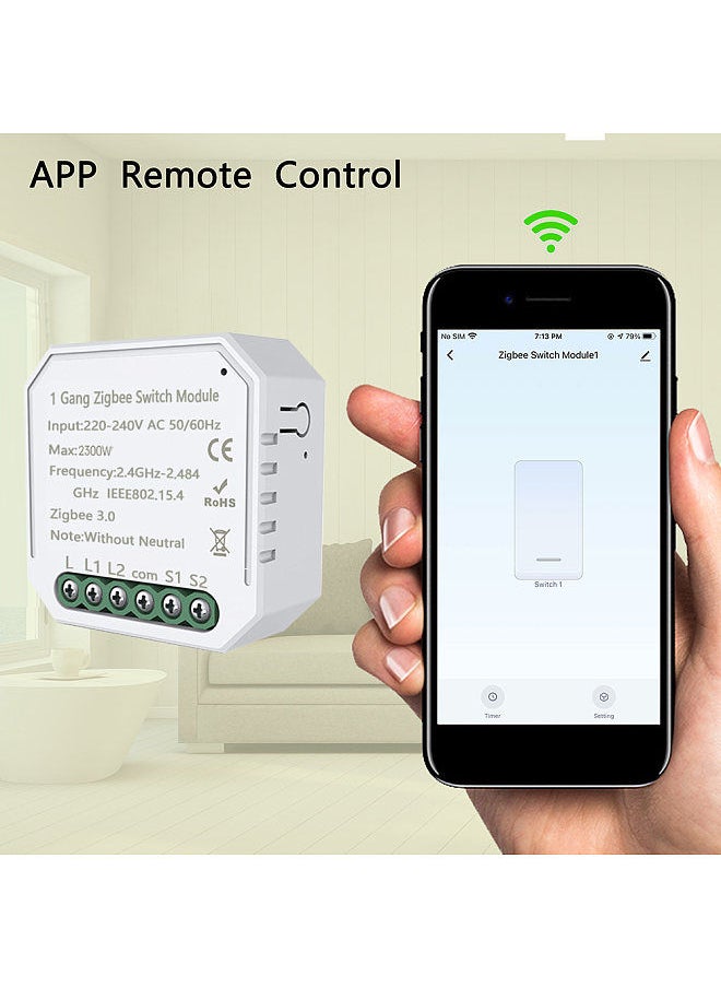 Tuya  Zigbee  DIY One Way Smart Switch Small Body APP Remote Control  Zigbee Switch Timer Light Switch