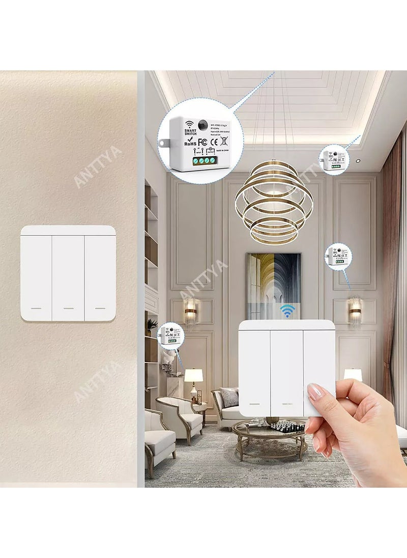 Touch Light Switch Wireless Remote Control 433MHz AC 85V-250V 10A Receiver 86 Wall Panel For Smart Home Ceiling Lamp LED