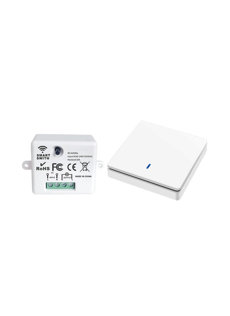 Wireless Light Switch 433Mhz Mini Remote Control,85-250V 10A Smart Relay Receiver, Wall Switch Panel, Led Lamp Fan ﻿