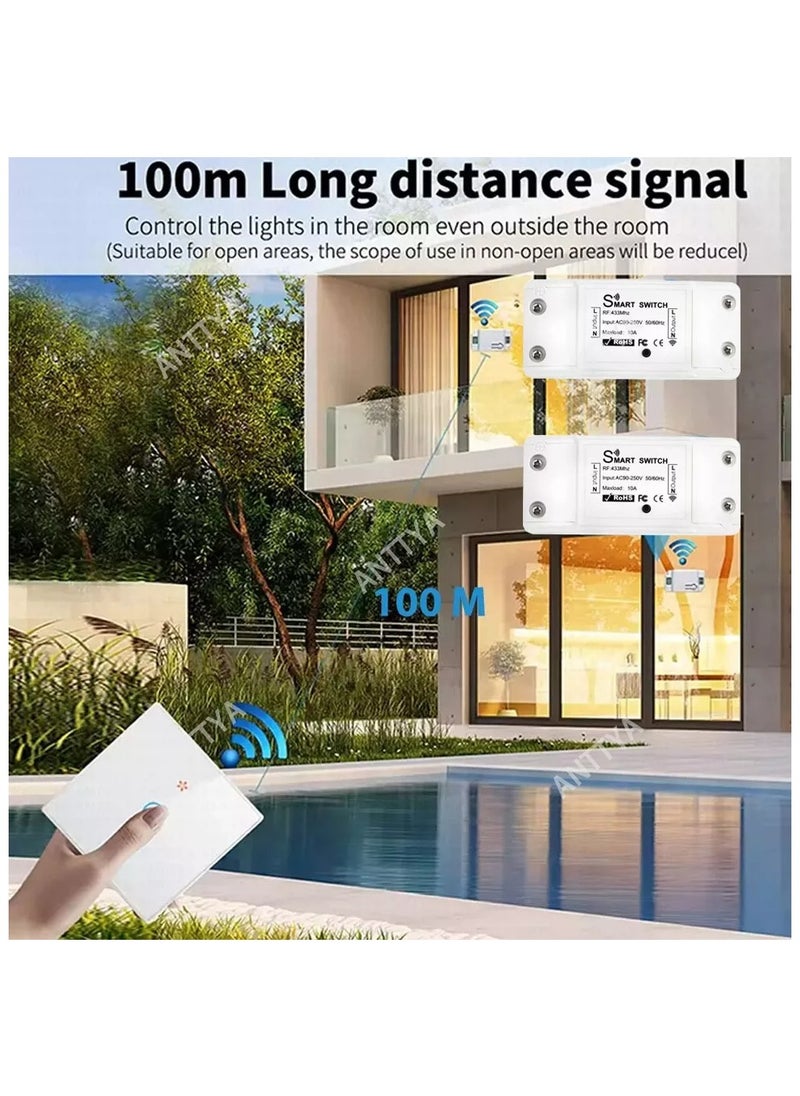 Wireless Light Switch and 433MHz Wall Switch Remote Control Lamp Bulb Fan Switch,110V 220V 230V 240V 10A Relay Receiver