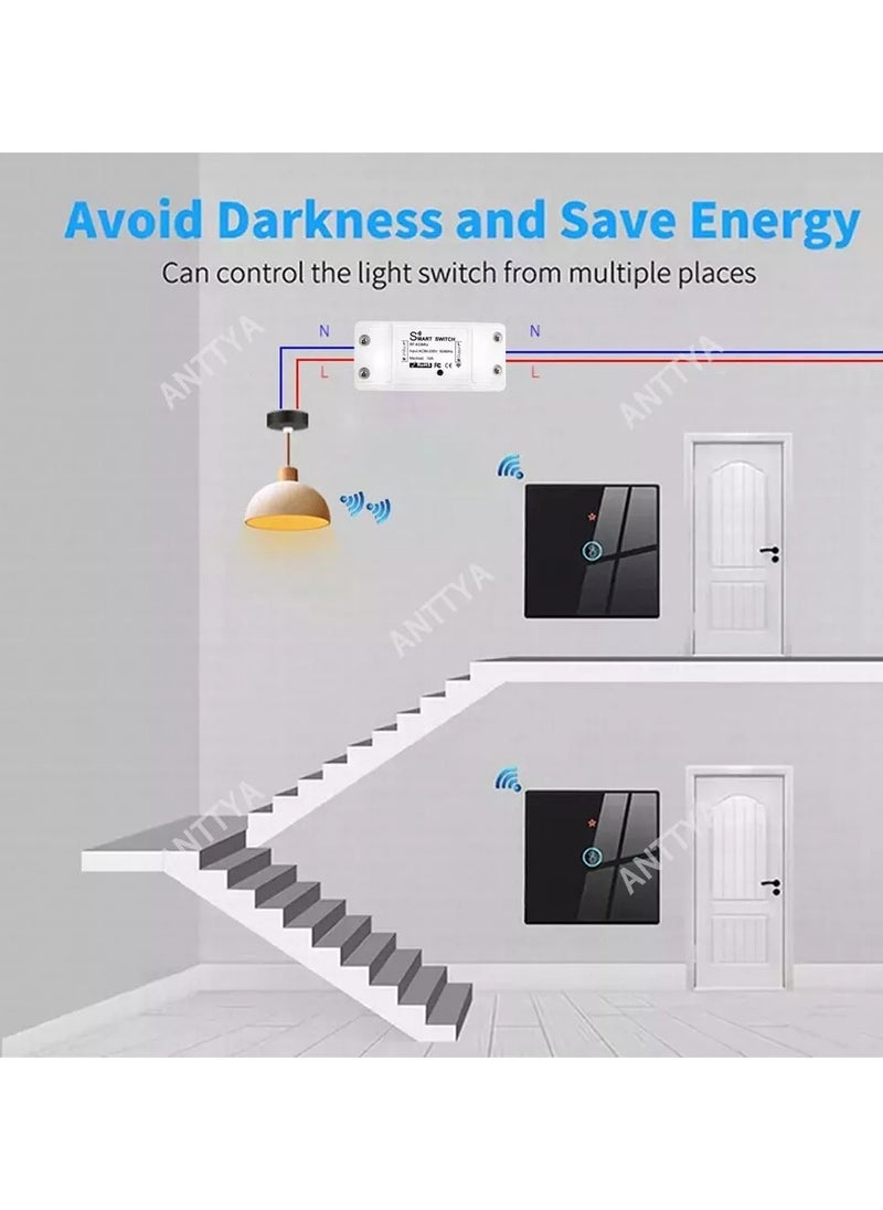 Wireless Light Switch and 433MHz Wall Switch Remote Control Lamp Bulb Fan Switch,110V 220V 230V 240V 10A Relay Receiver