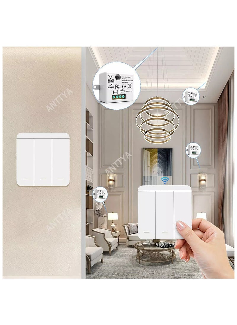 Wireless Light Switch 433Mhz Mini Remote Control,85-250V 10A Smart Relay Receiver, Wall Switch Panel, Led Lamp Fan ﻿