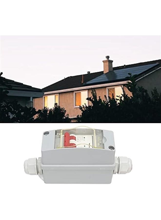 32A 500V PV DC Disconnect Switch, MCB 2P Solar Current Sink Load Switching Air Miniature Circuit Breaker with IP65 Waterproof Distribution Box for Panel (Without Cable) (8gz02v9wb7-11)