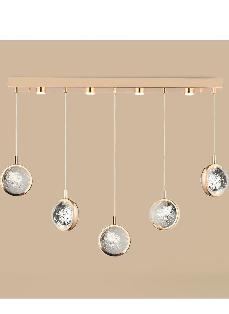 Tiana Pendant Chandelier - Gold, 80x75 cm, 5 E27 Bulb Spaces, Metal Design