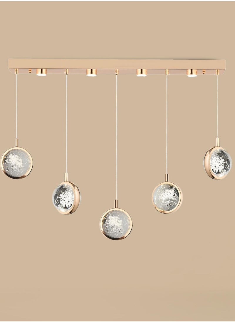 Tiana Pendant Chandelier - Gold, 80x75 cm, 5 E27 Bulb Spaces, Metal Design