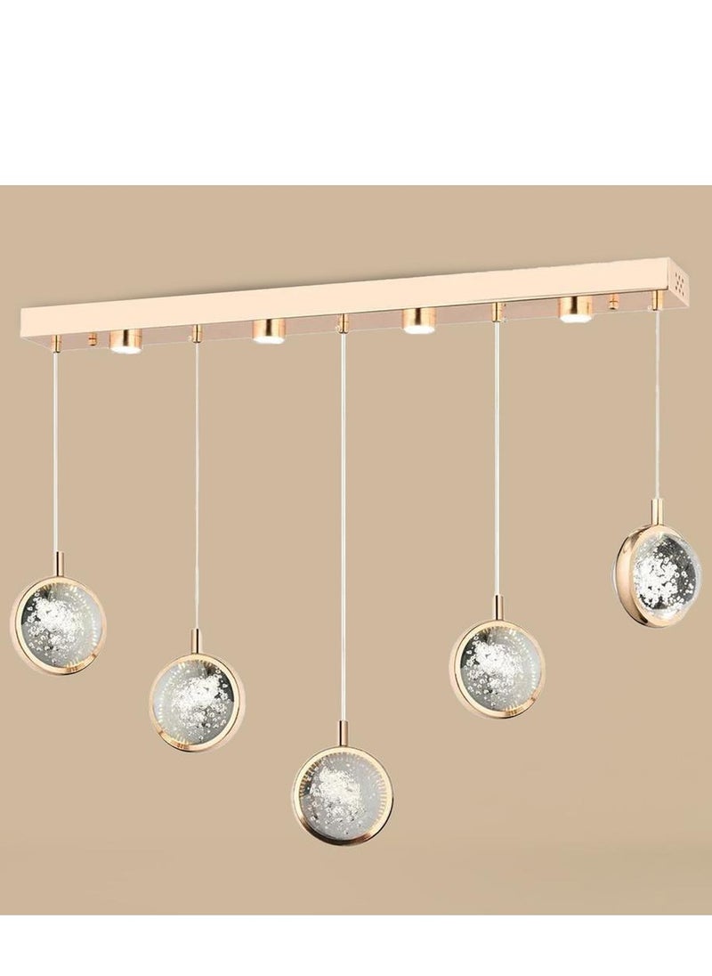 Tiana Pendant Chandelier - Gold, 80x75 cm, 5 E27 Bulb Spaces, Metal Design