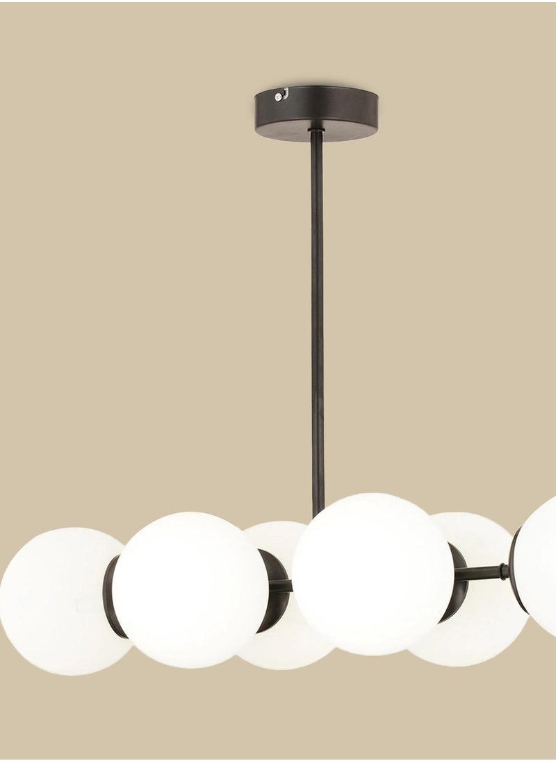 Carla 6-Pack Chandelier - Black, 60x85 cm, Modern Metal & Glass Design