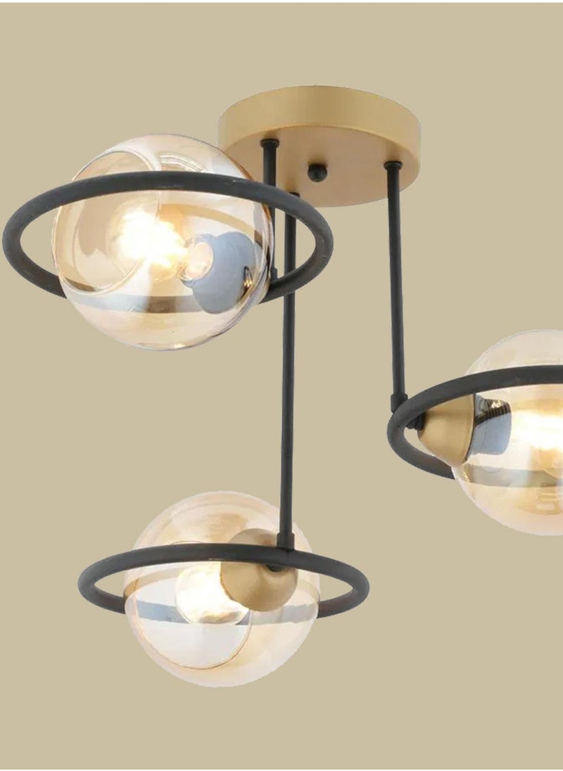 Mary Chandelier - Black, Adjustable Length, 38x50 cm, 3 Bulb Spaces