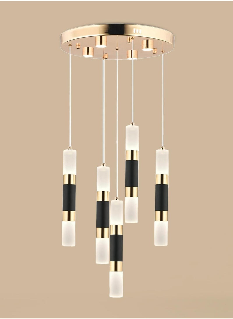 Melora 5-Pack Round Chandelier - 40x70 cm, 55 Watt, Elegant Gold Finish