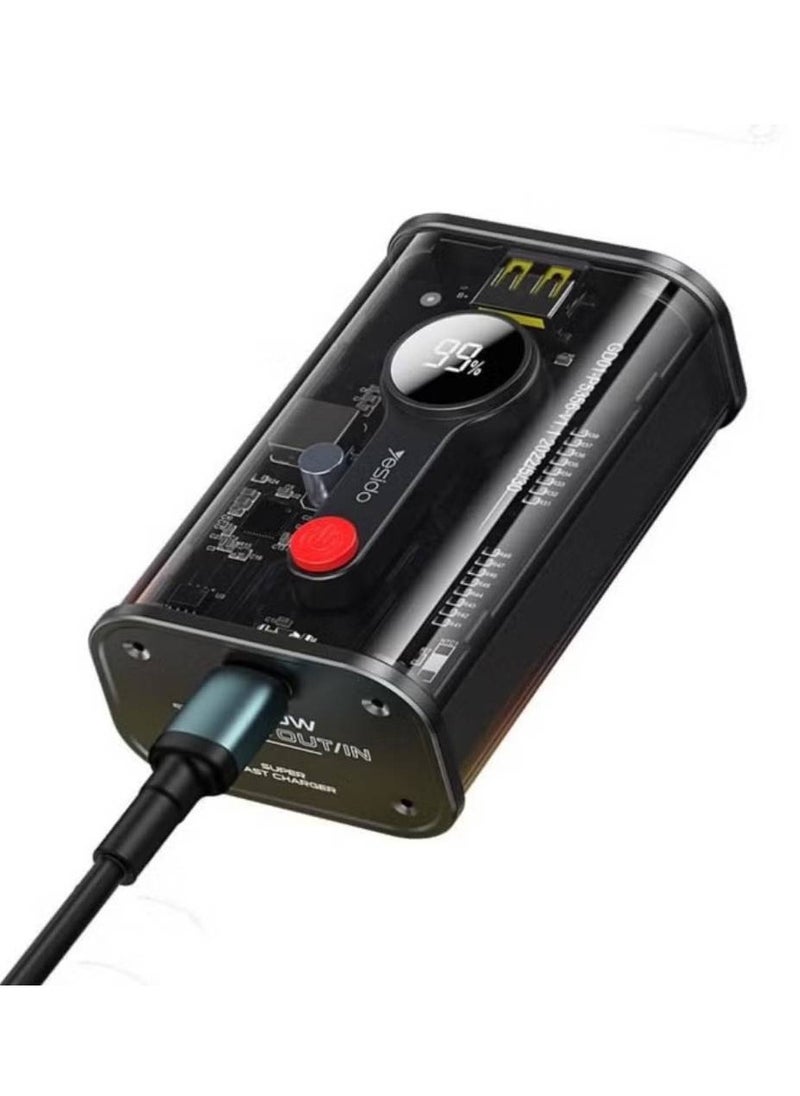 Power Bank 10000mAh – Black, High-Capacity Portable Charger for All Your Devices
