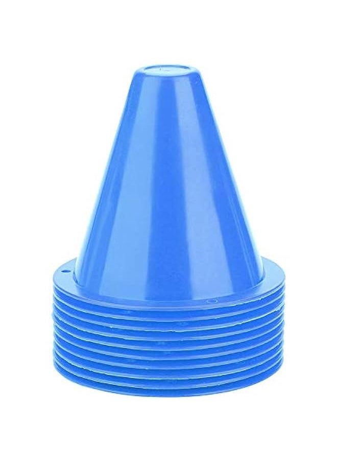 Football Marking Discs, Unbreakable PE Cone Shape 10pcs Football Cone, Improve The Controlling Ability of Football for Football Training Games for Boys(Blue)