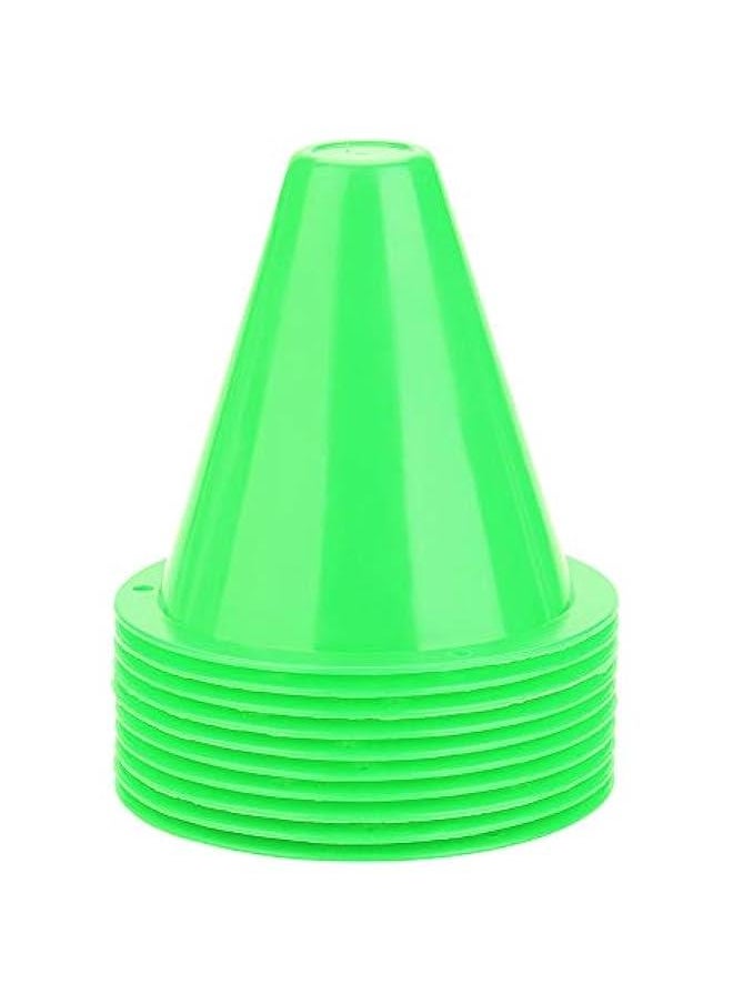 Football Marking Discs, Unbreakable PE Cone Shape 10pcs Football Cone, Improve The Controlling Ability of Football for Football Training Games for Boys(Green)