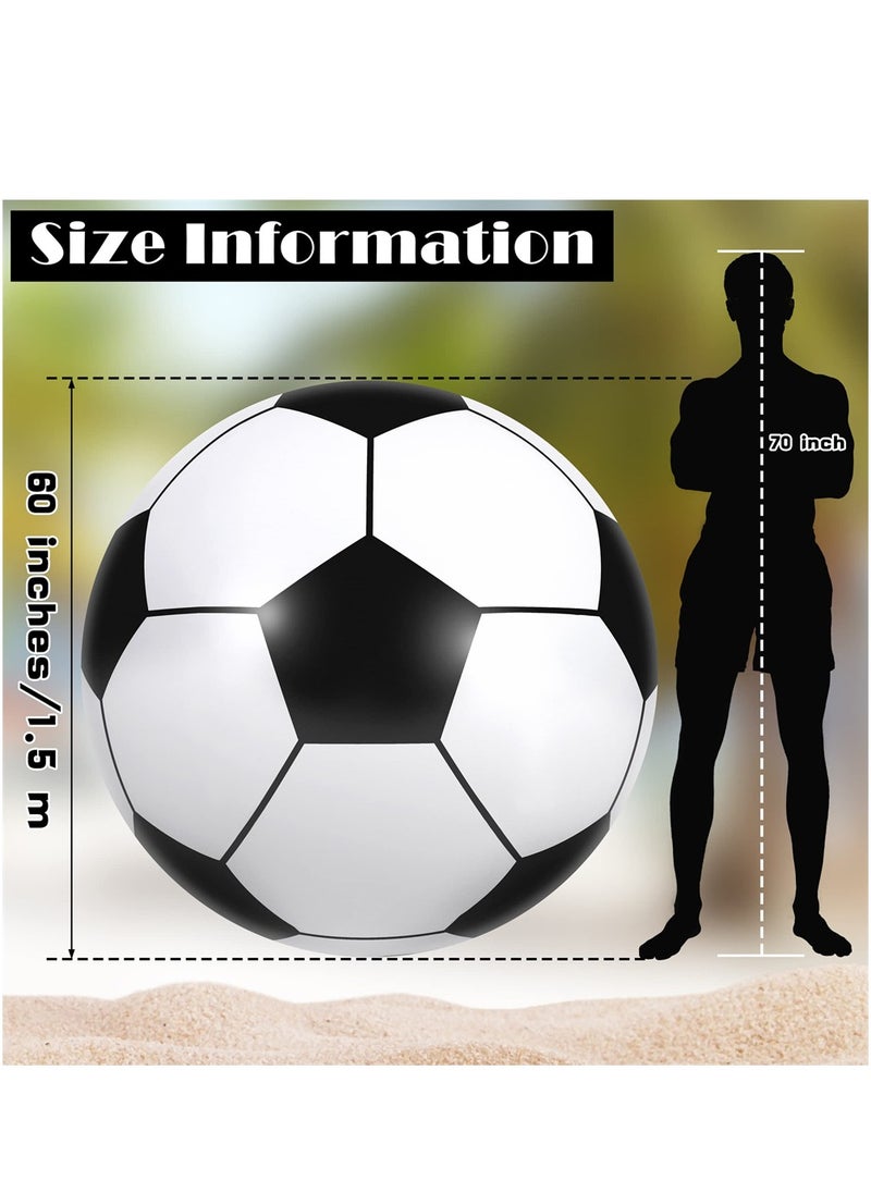 Beach Soccer Ball, Inflatable Jumbo Soccer Ball, Beach Toy for Water Sports Games, Party Supplies for Family Gathering, 60 Inch