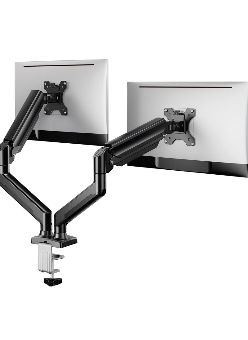 Dual Monitor Stand up to 32 inches Screen, Load-Bearing Max 22 lbs Each Arm, Adjustable Dual Monitor Mount, Sturdy Steel vesa Monitor Mount with Stable VESA 75x75 100x100mm