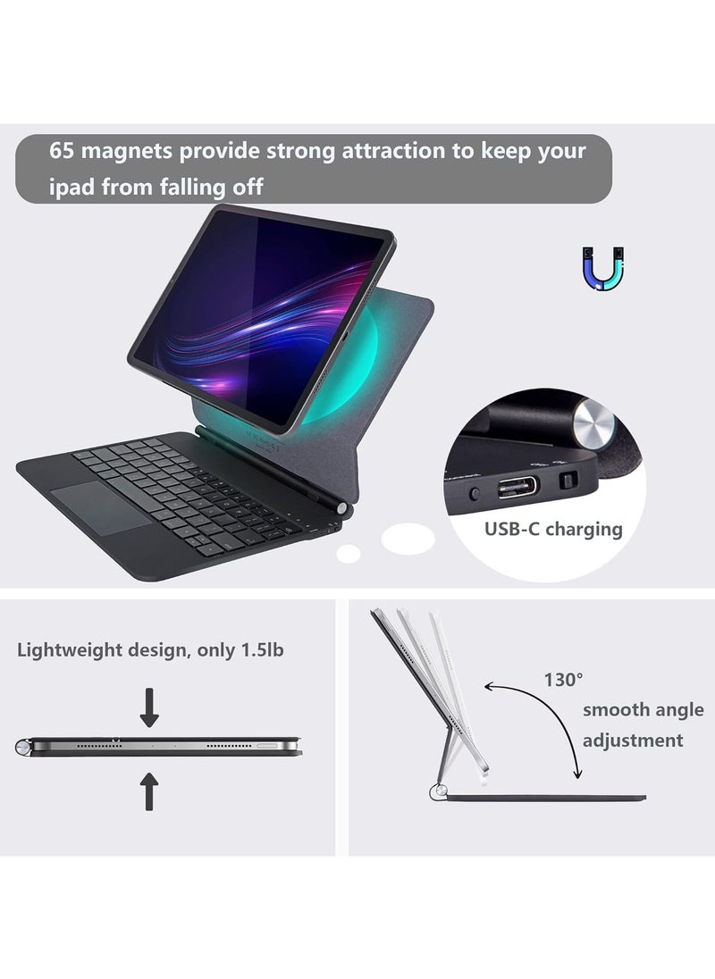 Magic Keyboard for iPad Pro 13-inch (M4) 2024, Easy-Set Magnetic Keyboard Case with Typing Experience, Built-in Multi-Touch Trackpad, US English, Backlit (Black)