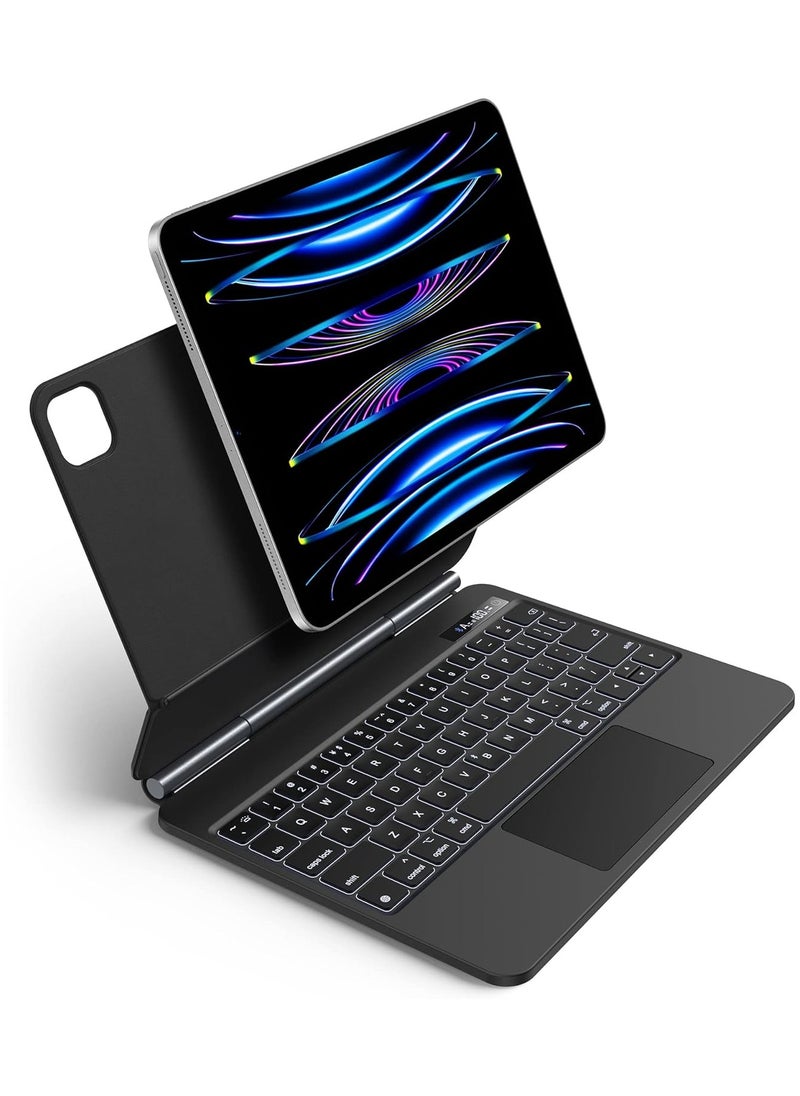 Magic Keyboard Case for iPad Pro 11 in/& iPad Air 10.9 in Wireless Bluetooth Keyboard with Multi-Touch Trackpad and Backlit Keys, Detachable Protective Cover, Auto Sleep/Wake