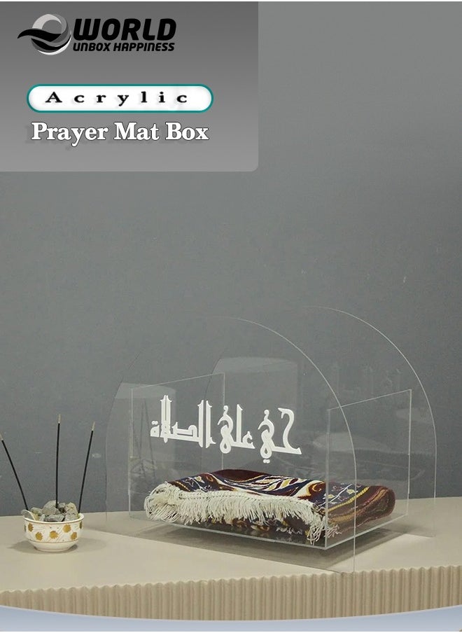 Stylish Transparent Acrylic Ramadan Prayer Mat Box, Ultimate Space-Saving Solution with Waterproof and Lightweight Design for Elegant Home Decor in Living Rooms, Bedrooms and Libraries