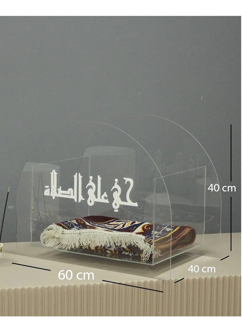 Stylish Transparent Acrylic Ramadan Prayer Mat Box, Ultimate Space-Saving Solution with Waterproof and Lightweight Design for Elegant Home Decor in Living Rooms, Bedrooms and Libraries